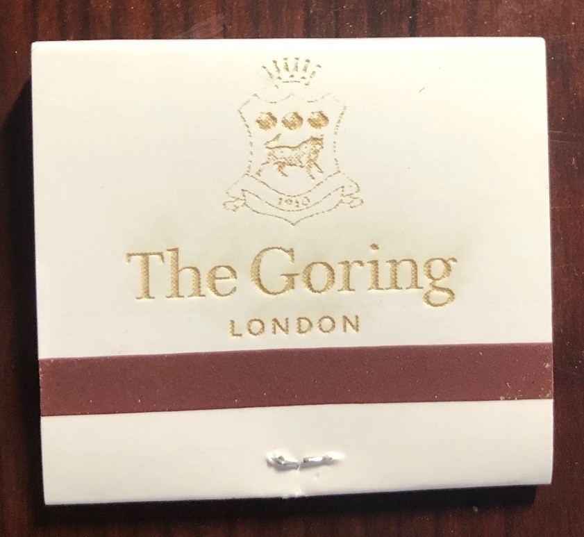 The Goring Hotel London Matchbook