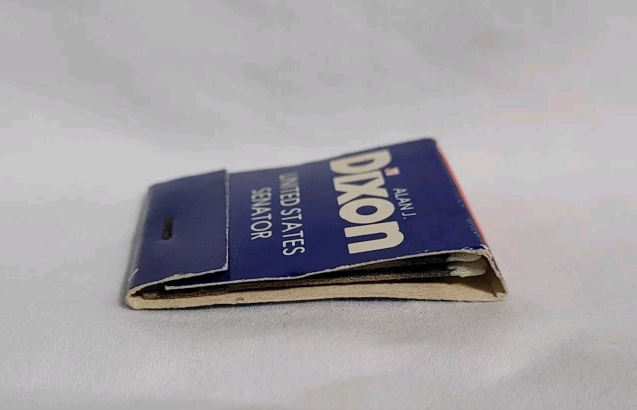Vintage Alan J Dixon United States Senator Matchbook Advertising Matches Full