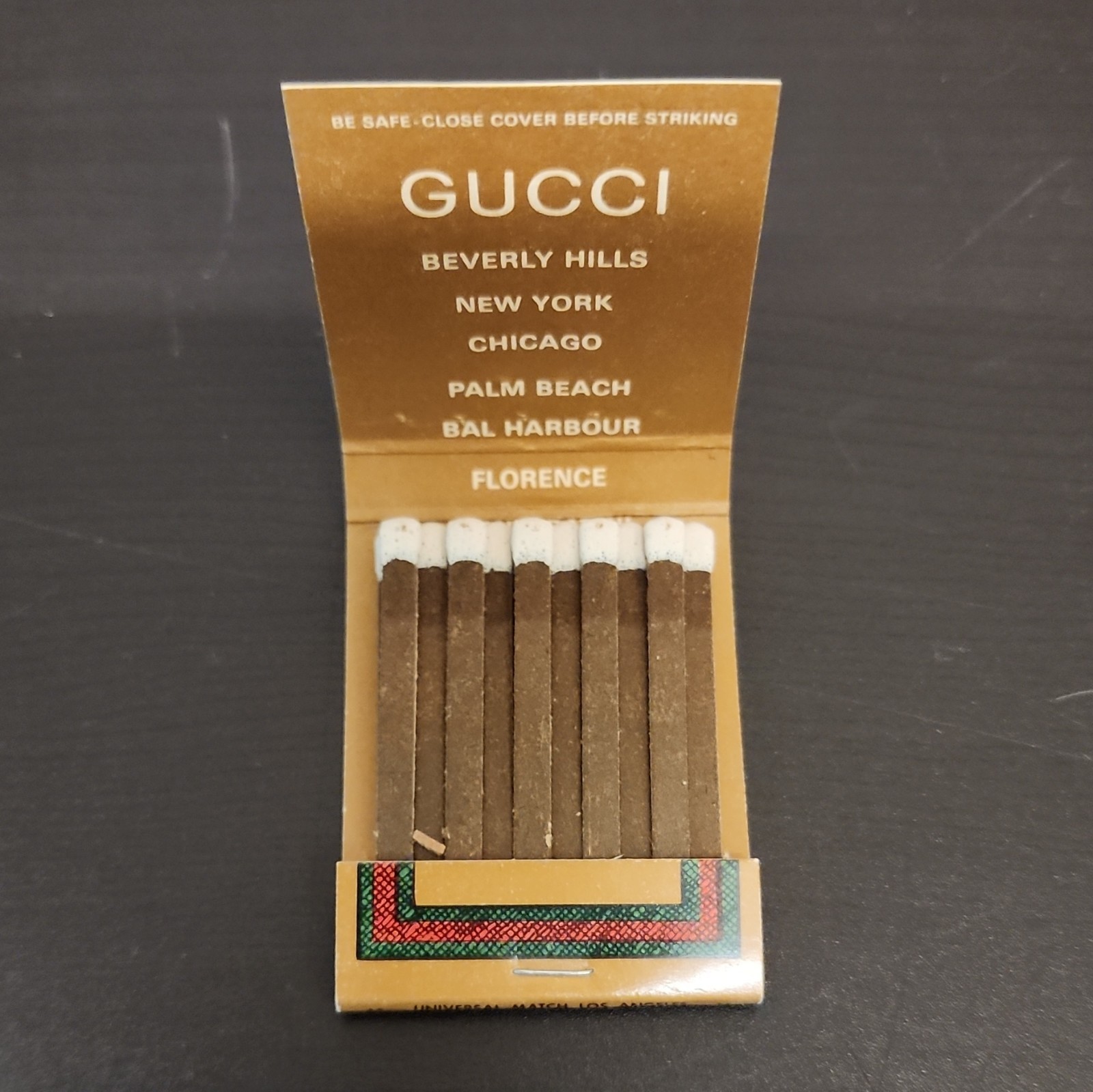 Gucci Matchbook Vintage Unstruck 1970’S FIFTH AVE NEW YORK SHOP Iconic GG LOGO