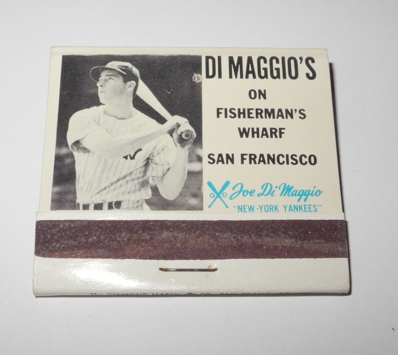 Vintage Baseball Joe DiMaggio’s Resturant San Francisco Souvenir Pin Matchbook
