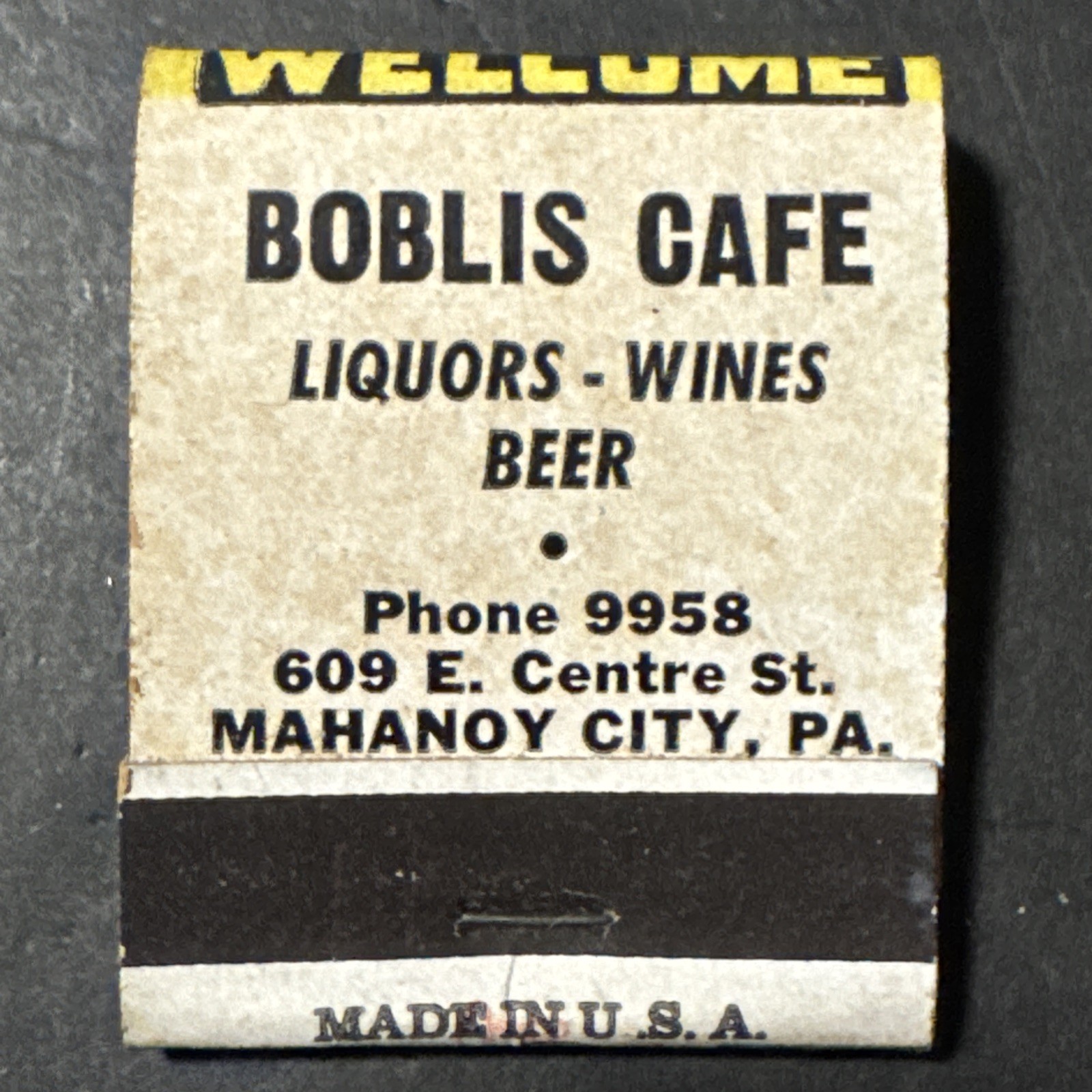 Matchbook, Pin Up Girls Boblis Cafe Mahoney City, PA Unstruck “ Yes I’m Home”