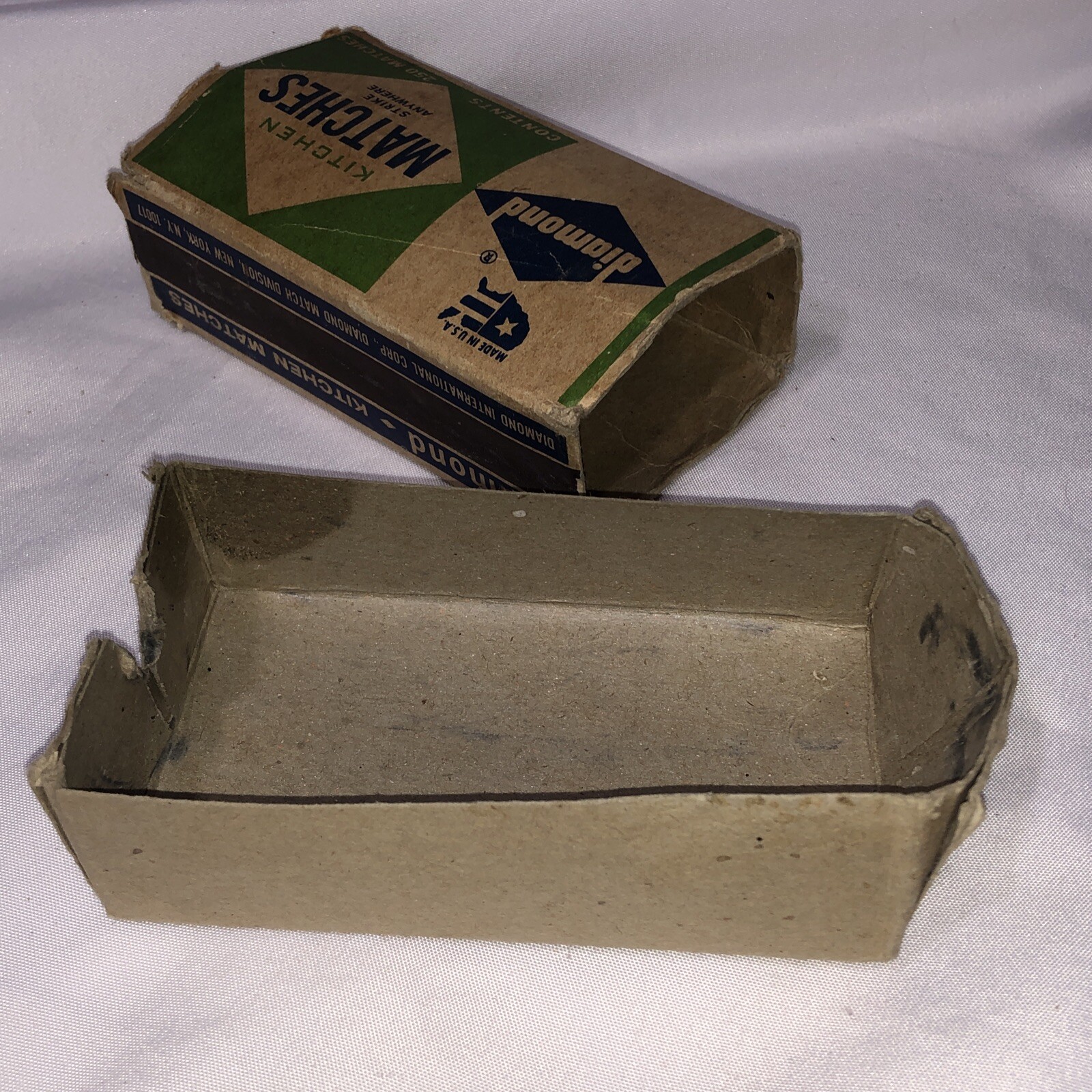 Diamond Kitchen Matches Vtg Cardboard Box 250 Matches USA Hot Air Balloon/u3a