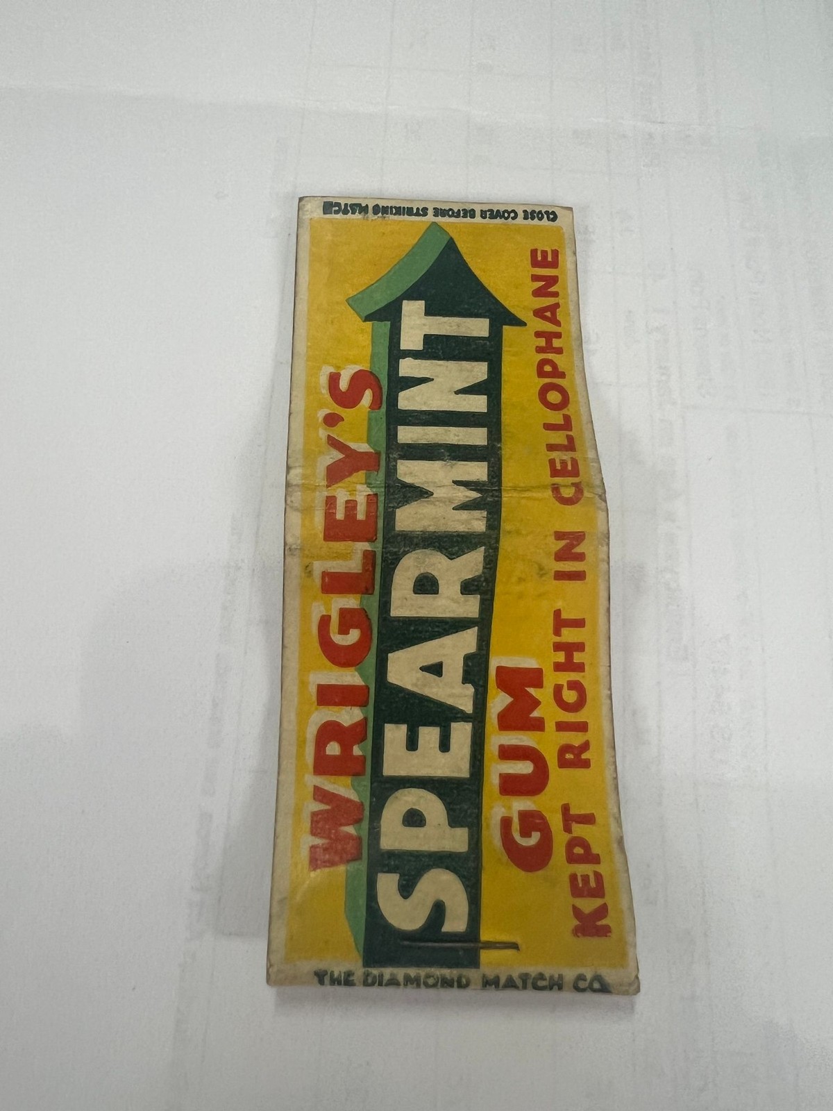 Wrigleys Spearmint Advertising Matchbook Sleeve Vintage Gum Cellophane Ad Rare