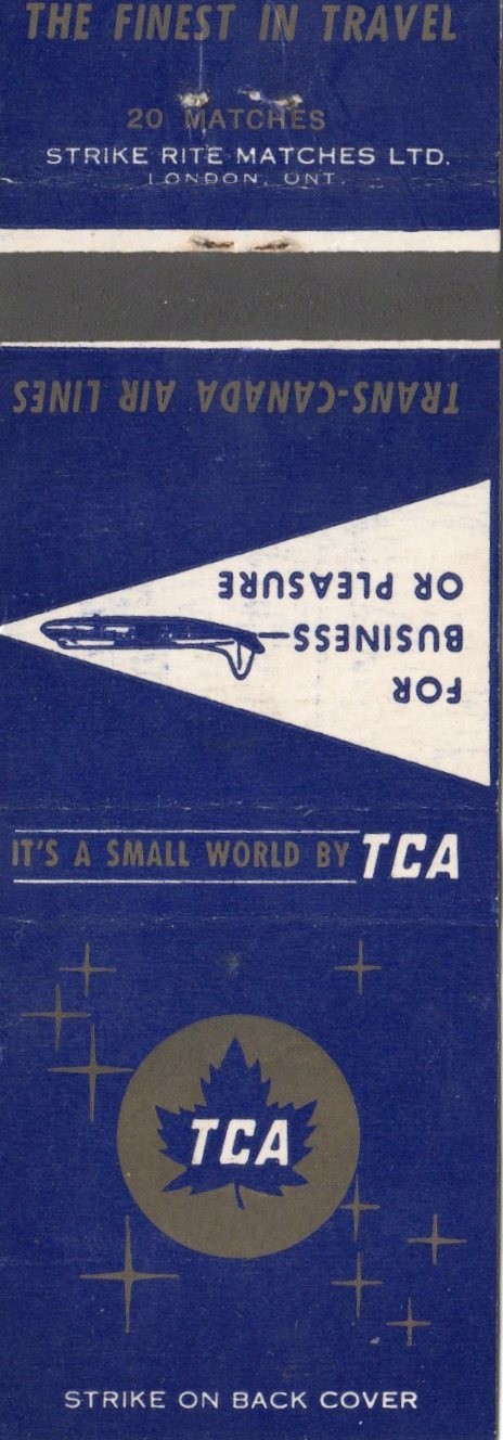 Vintage Matchcover Trans Canada Air Lines TCA