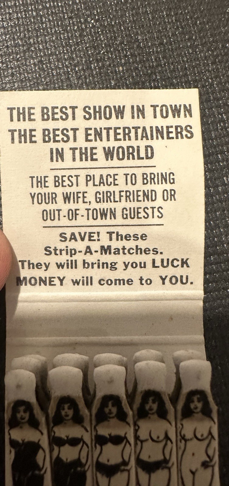 Vintage Sid King’s Crazy Horse Bar Denver CO Strip-A-Matches Adult Novelty