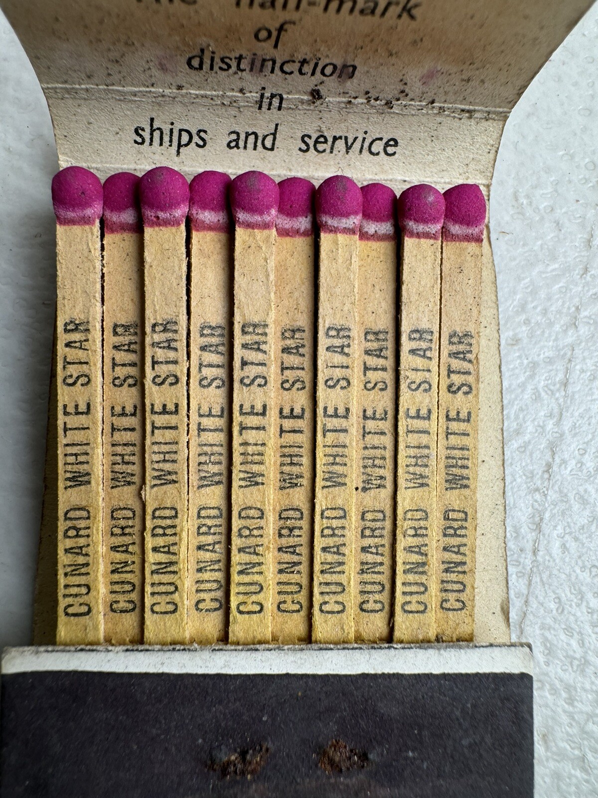 C 1930 Cunard White Star Lines Matchbook Cruise Ship-Full Unused