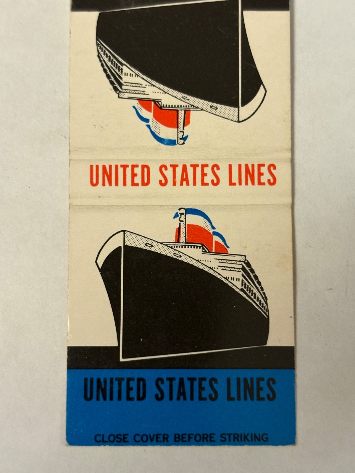 United States Lines Matchbook Cover S.S. America Europe US U.S. SS Ship Columbia