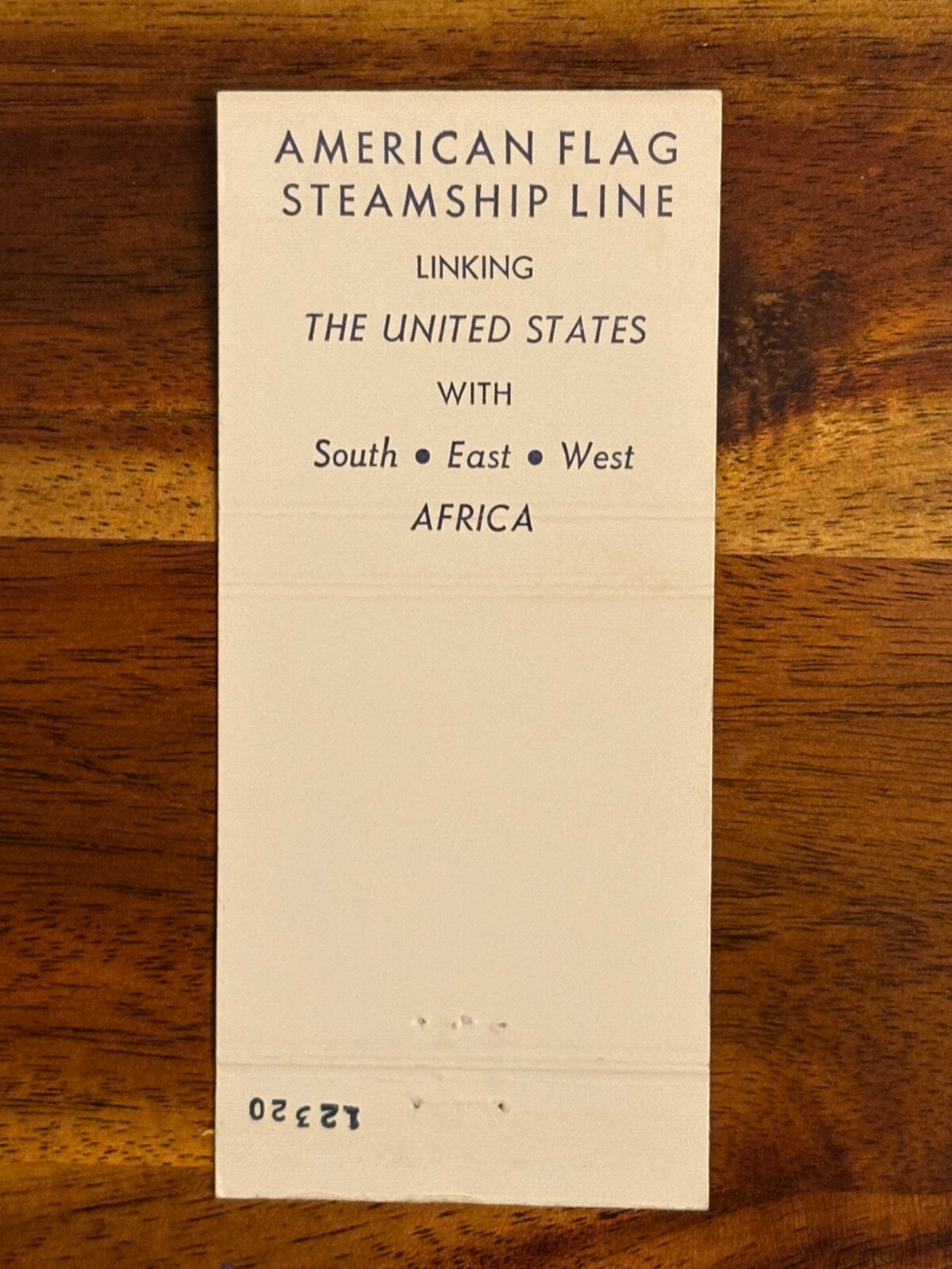 Farrell Lines Matchbook Cover American Flag Steamship Line United States Africa