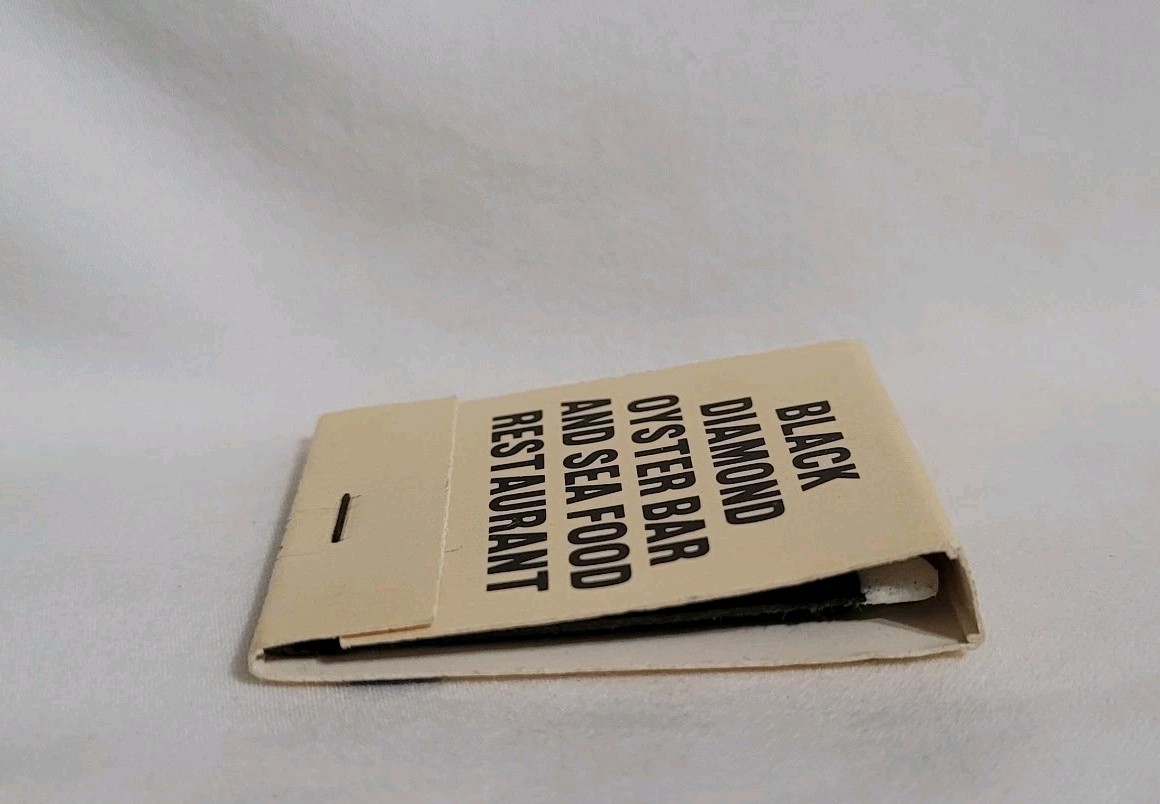 Vintage Matchbook Black Diamond Oyster Bar Restaurant Texas Advertising