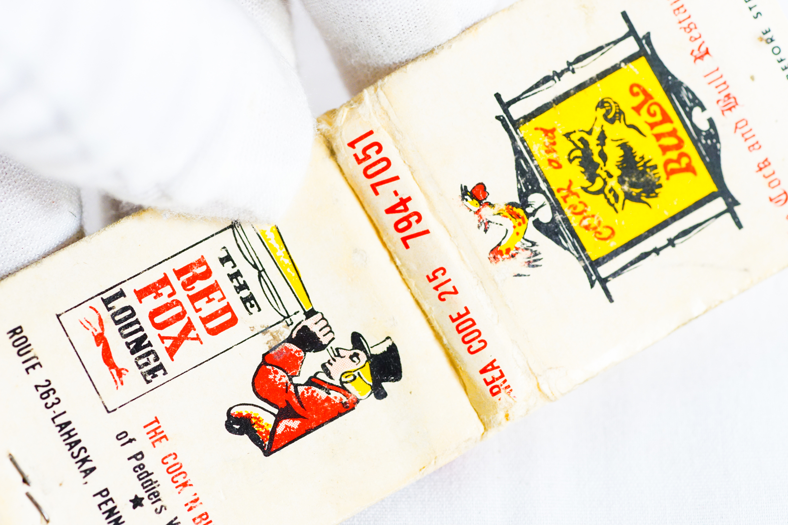 Cock & Bull Restaurant Full Unstruck Matchbook Cover Advertising