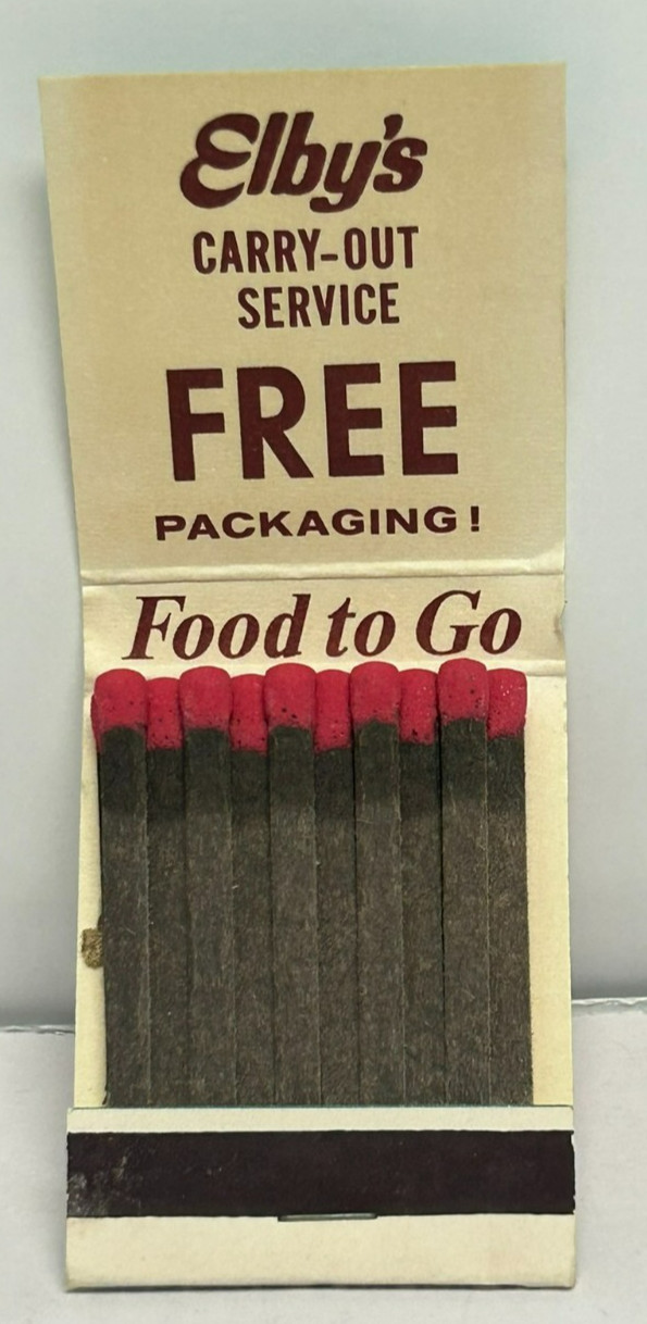 Vintage Elby’s Family Restaurants Carry-Out Service Matchbook Unstruck