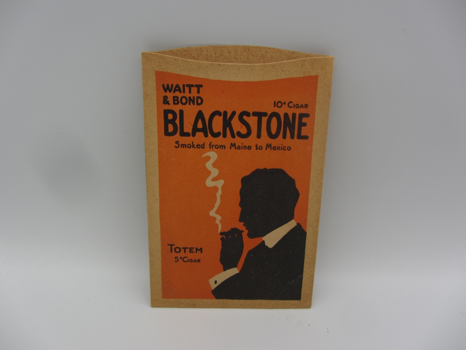 Waitt & Bond “Blackstone” 10 Cent Cigar Cardboard Pouch 5 by 3 1/2 Clean!!