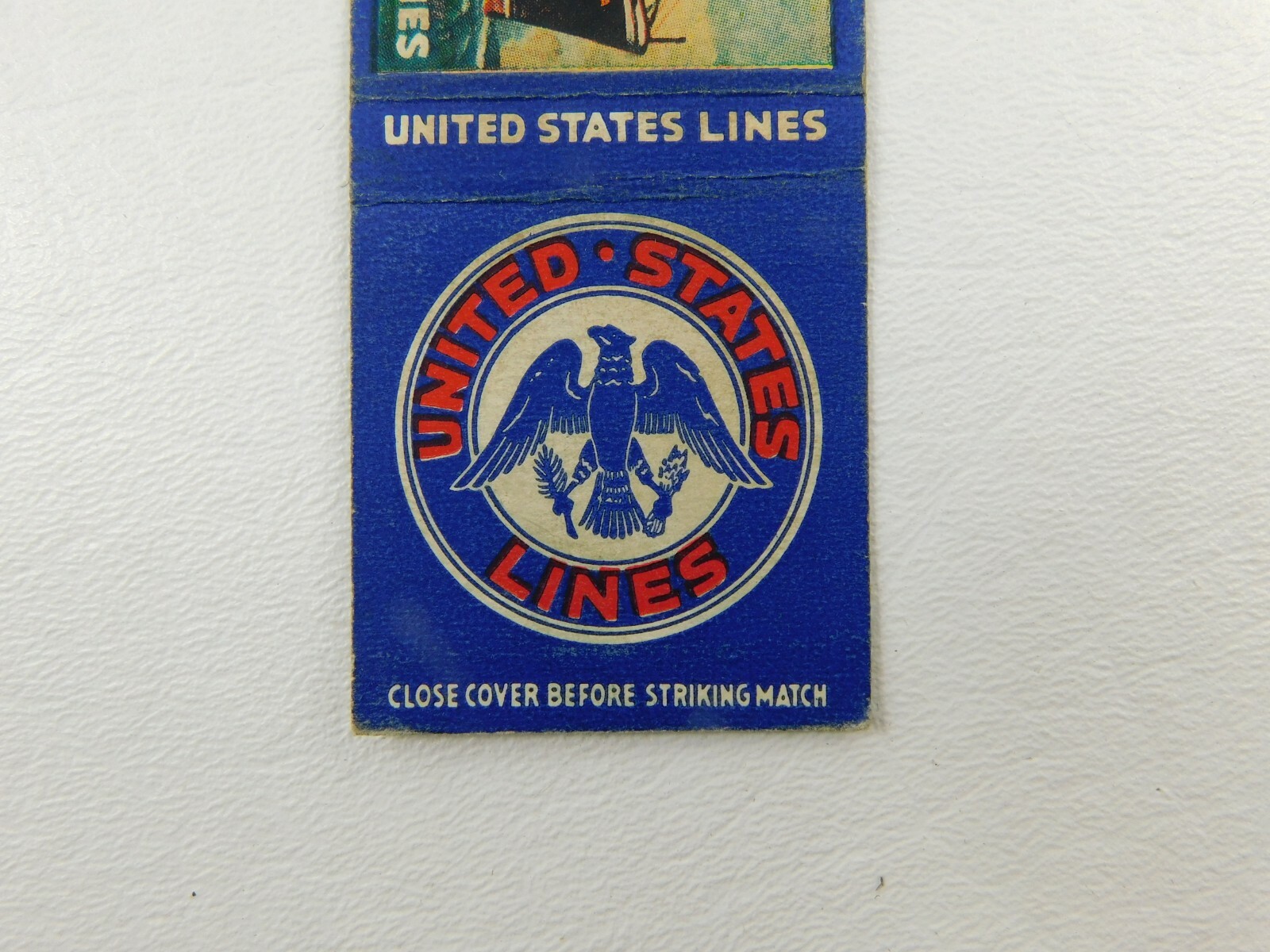United States Lines Ship Patriotic Military Vintage Matchbook Cover WW2