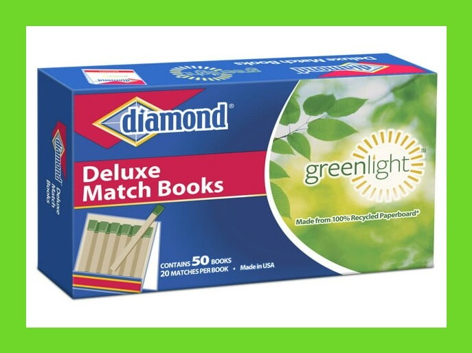 NEW Diamond Deluxe Greenlight Match Books – 50 Books – 1000 Matches Total