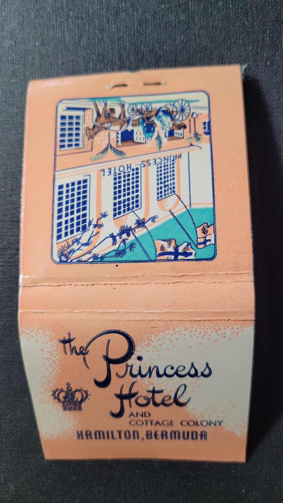 1940s Princess Hotel Hamilton Bermuda Unstruck Lion Feature Matchbook MatchCover