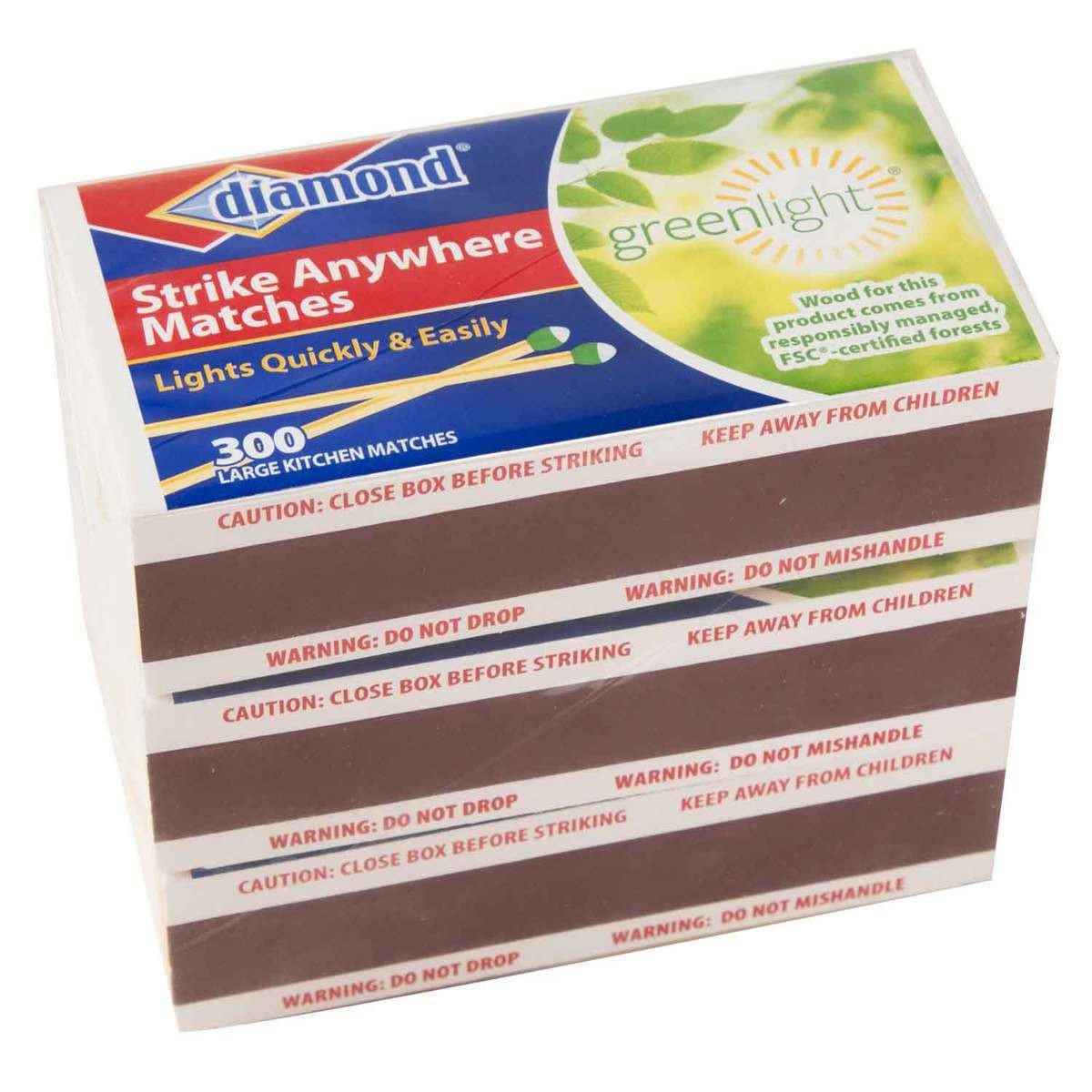 FREE SHIP (3 boxes) Diamond Strike Anywhere Matches 300-ct Total 900 New Sealed