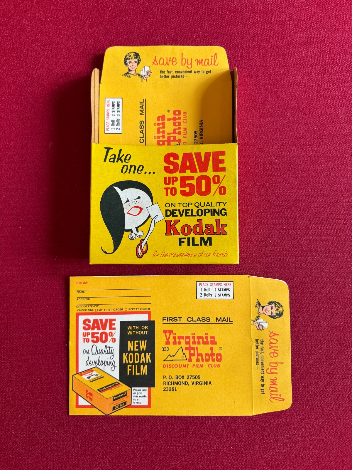 1970, KODAK Film, “Un-Used” Film Developing Cardboard Display (Scarce / Vintage)