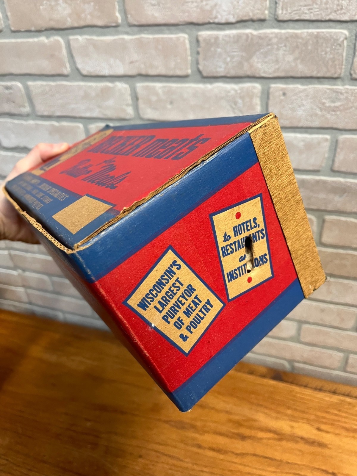 Vintage Becker Meats Milwaukee Wisconsin Advertising Empty Cardboard Box Wis WI