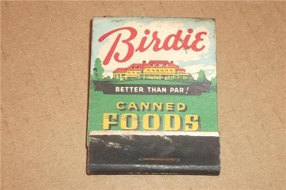 VINTAGE BISSMAN CO. BIRDIE CANNED FOODS FLOUR COFFEE MANSFIELD OHIO MATCHBOOK