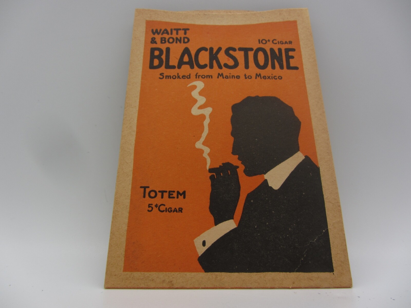 Waitt & Bond “Blackstone” 10 Cent Cigar Cardboard Pouch 5 by 3 1/2 Clean!!