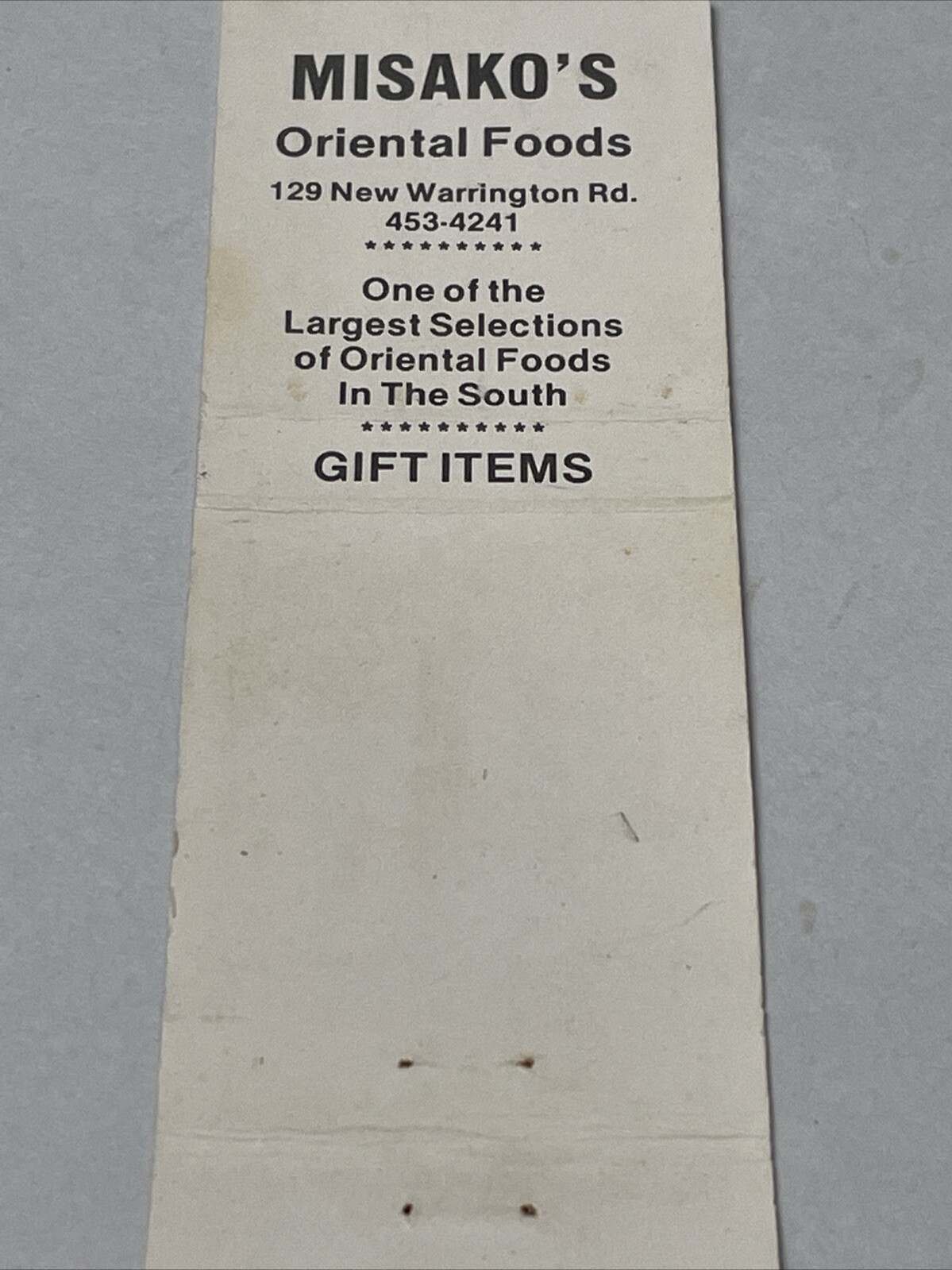 Vintage Matchbook Cover Yamato Oriental Cuisine Pensacola FL gmg Unstruck foxing