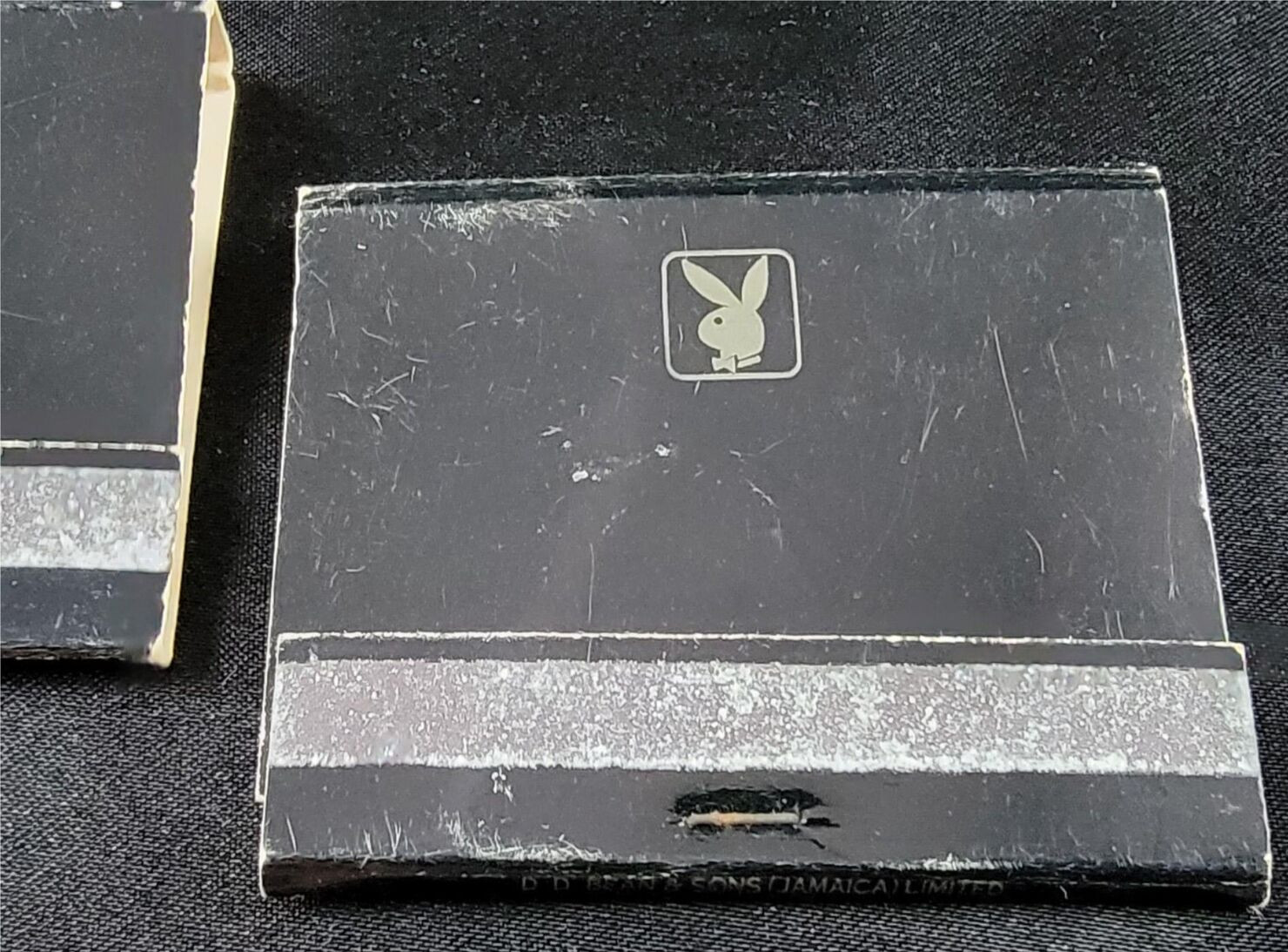 Playboy Club Advertising Matchbooks Large Black w/ Woman Lot x2 Vintage