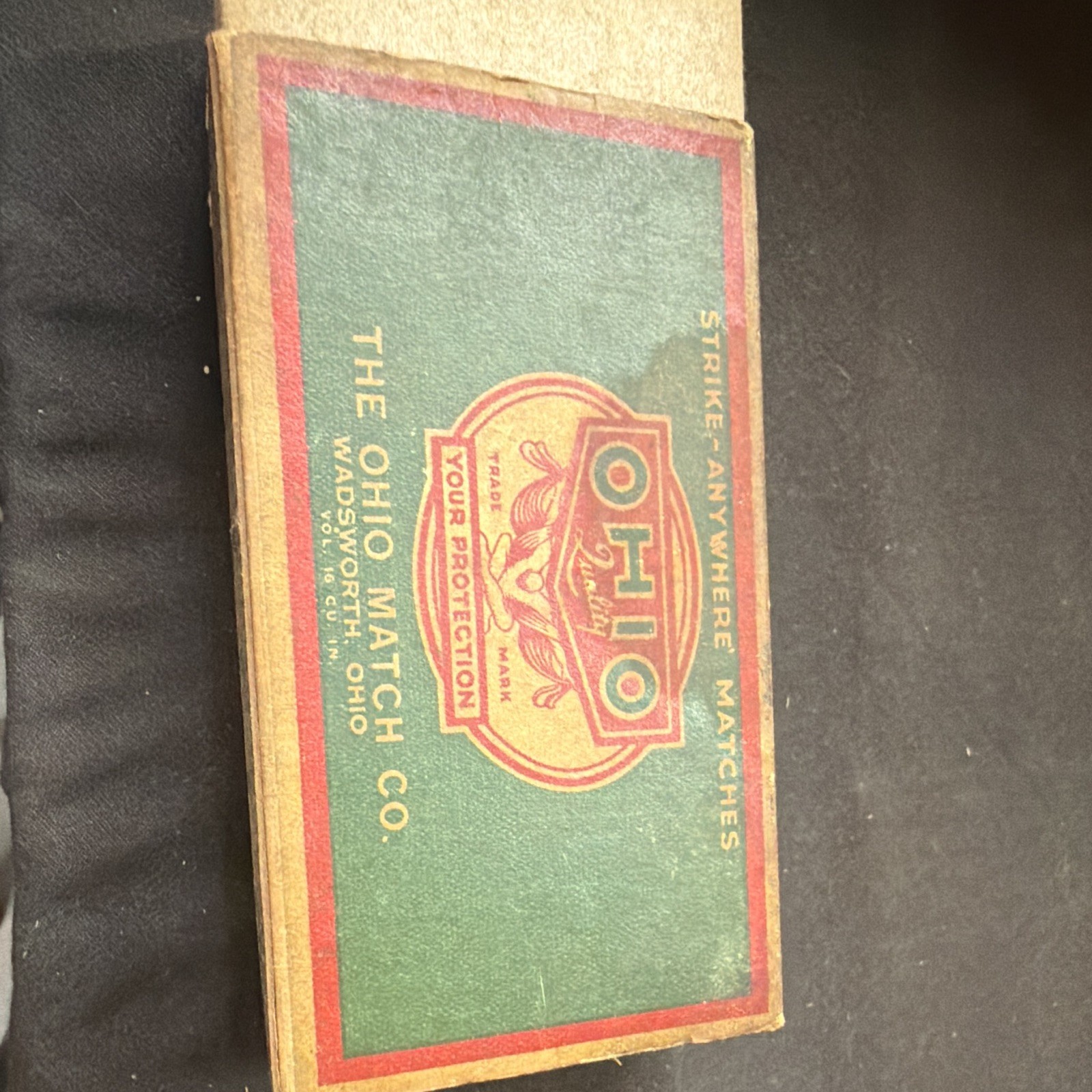 The Ohio Match Co Vintage Ohio Rosebud Matches Cardboard Matchbox Wadsworth