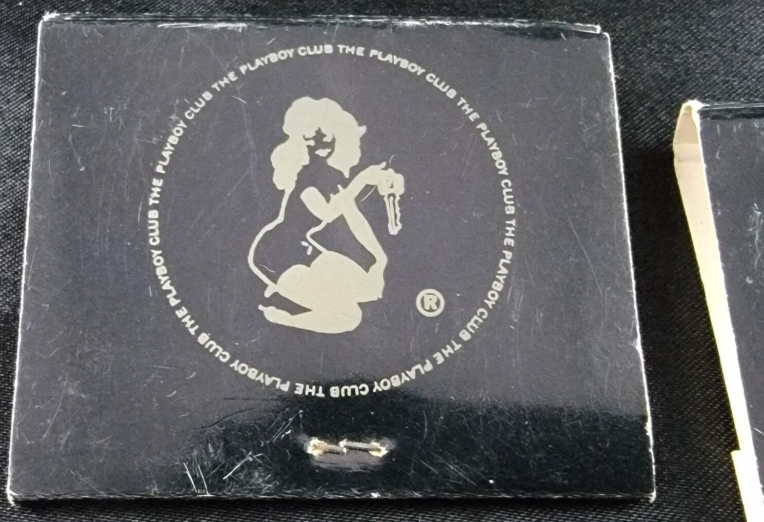 Playboy Club Advertising Matchbooks Large Black w/ Woman Lot x2 Vintage