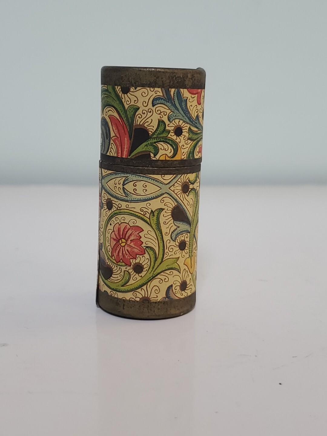 Decorative Paisley Cardboard Tube Cylinder Match Holder Black Tip Matches