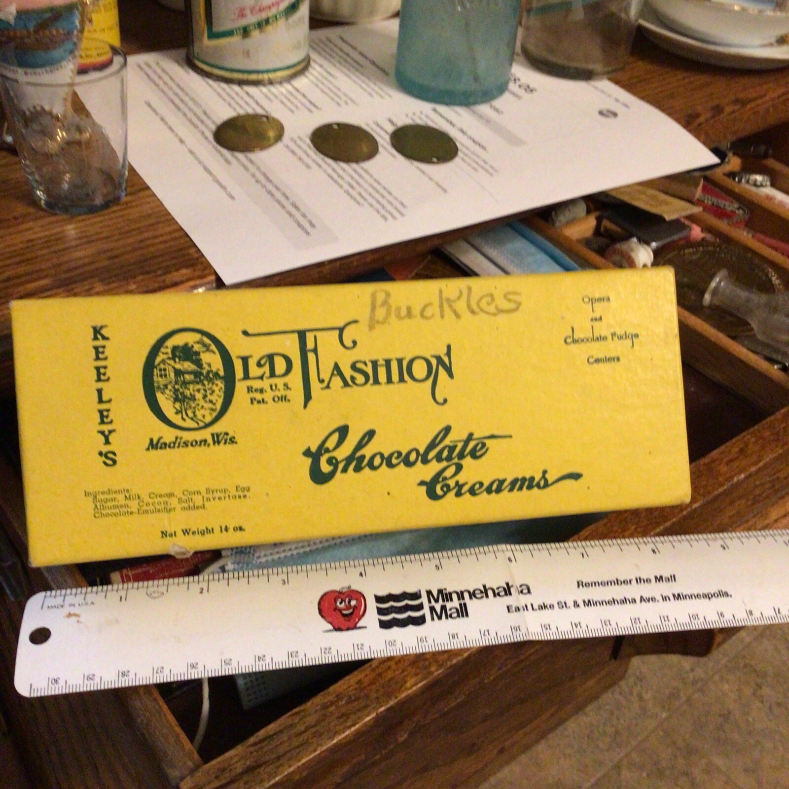 MADISON CHOCOLATE BOX KEELEY’S WI WISCONSIN WIS. ADVERTISING CARDBOARD BOX
