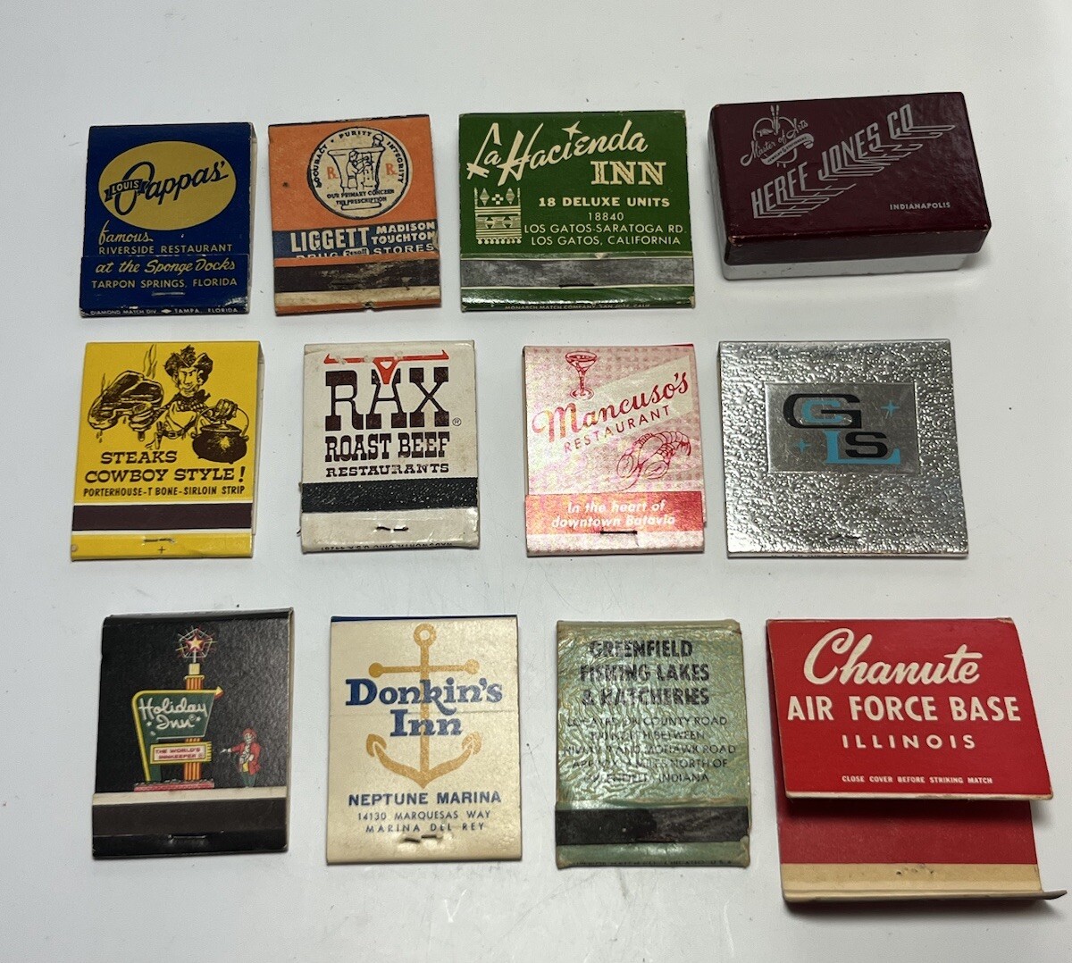Vintage Matchbooks Lot Of 11 + 1 Jewelry Cardboard Box