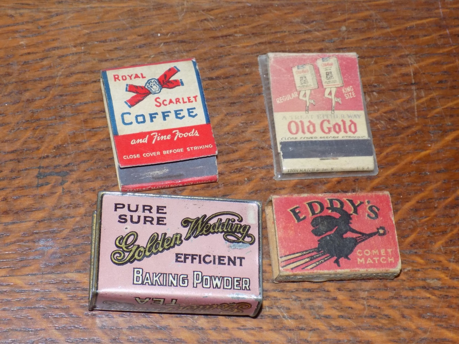 Vintage Set of 4 Advertising / Match Boxes