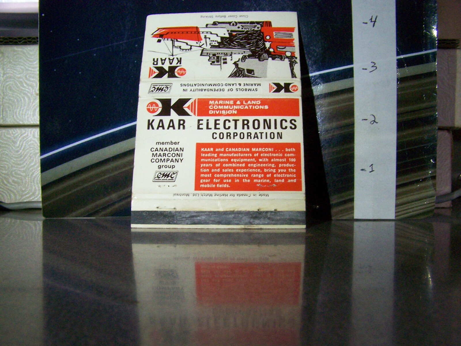 Vintage Matchbook Cover J4 Ephemera Collectible Kaar Electronics Boats Ships