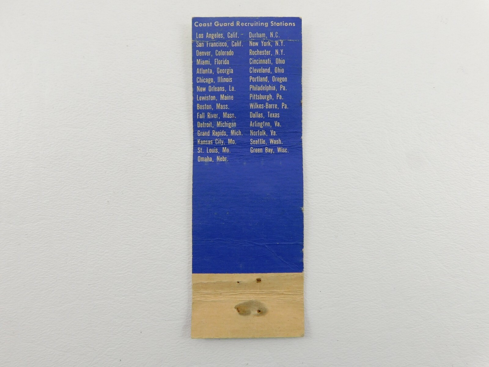 United States Coast Guard Looking For A Career? Vintage Matchbook Cover