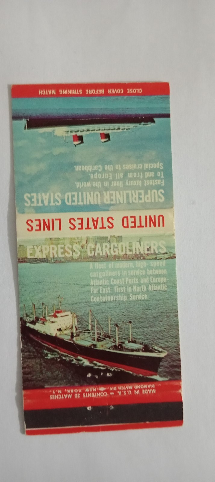 United States Shipping Line Matchcover Lot 961 No Tariff Fee