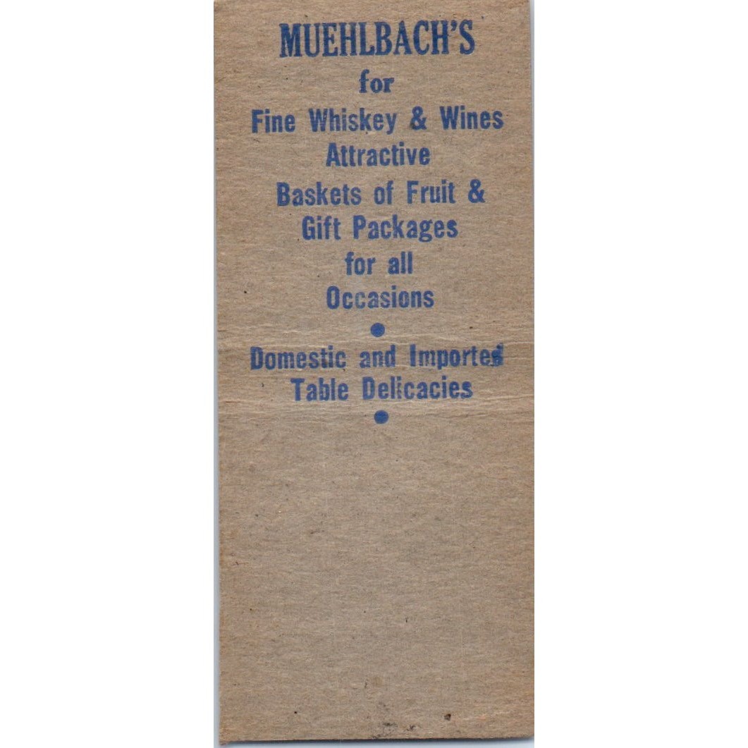 Geo Muehlbach & Sons Kansas City MO Advertising Matchbook Cover MM8-5