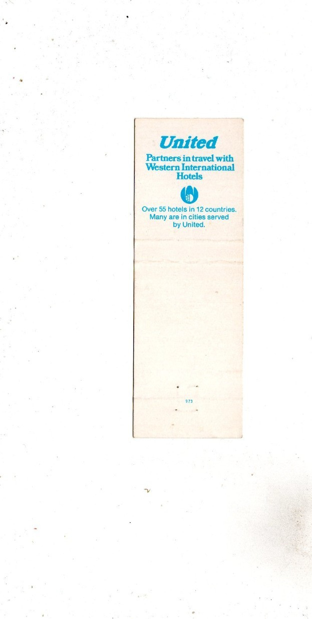 Vintage Matchcover United Air Lines 747 United Air Lines DC-10