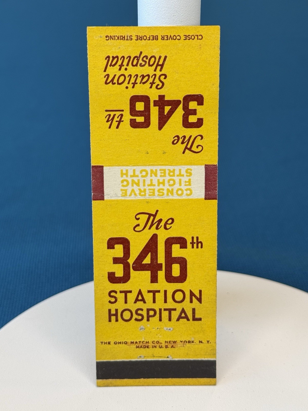 346th Station Hospital United States Army WWII Military VTG Matchbook Cover #906