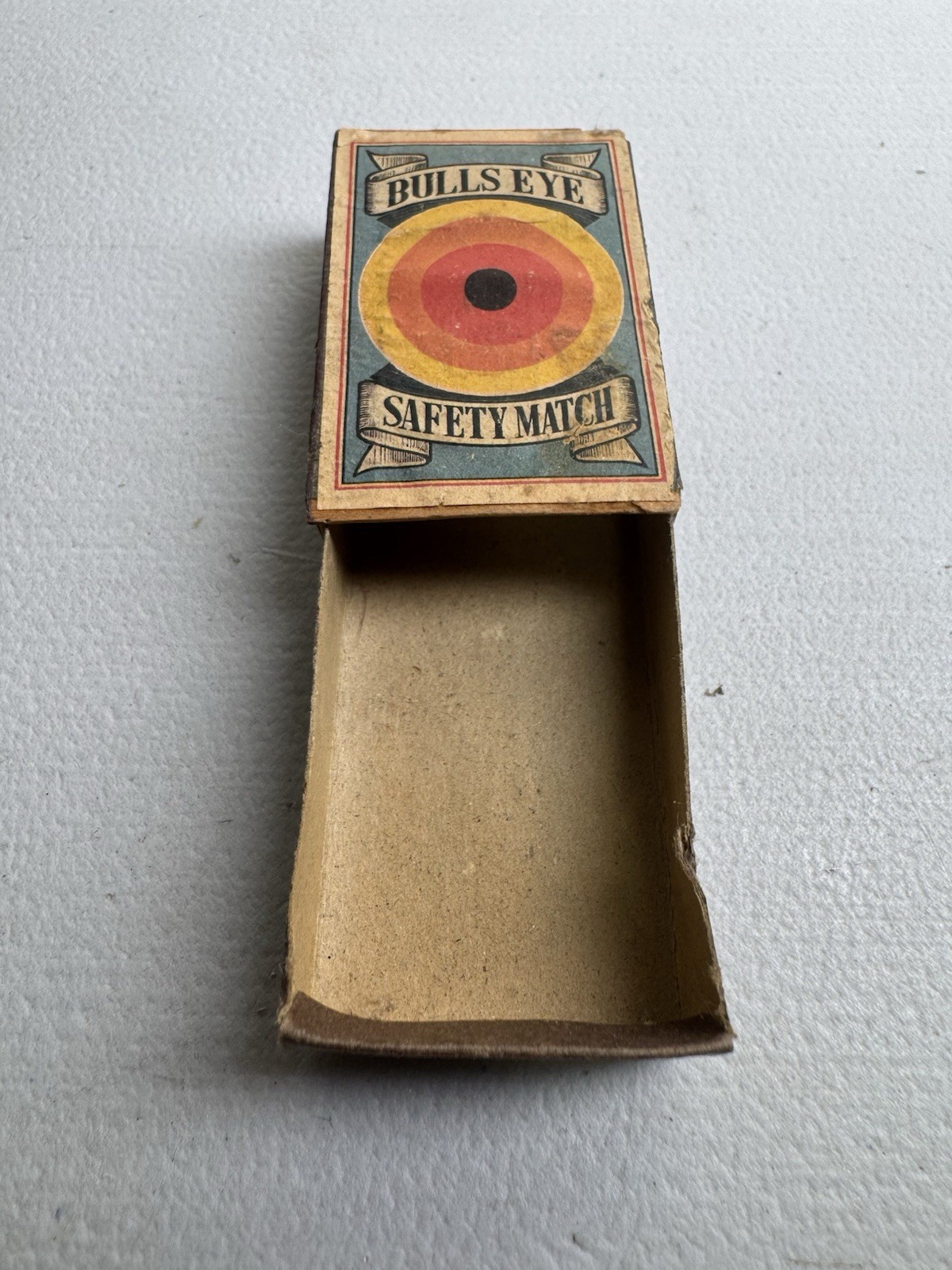 Vintage Antique Bulls Eye Safety Matches Full Cardboard Box Colorful Graphics