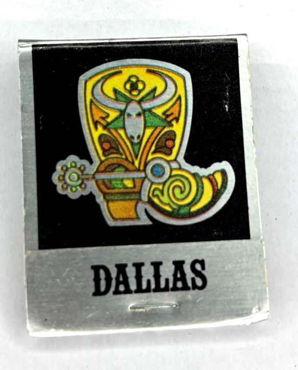 Vintage! Playboy Dallas Matchbook! Texas Black & Silver Bunny! Cowboy Boot ~Full