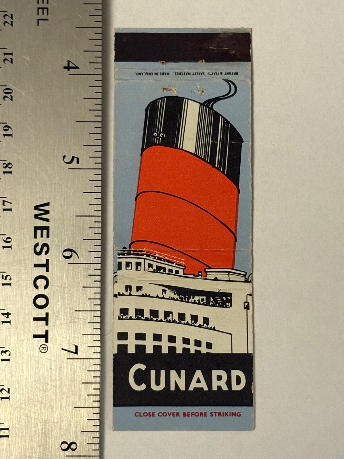 Cunard Cruise Lines Matchbook Cover Your Way Across the Atlantic Ship Cruises