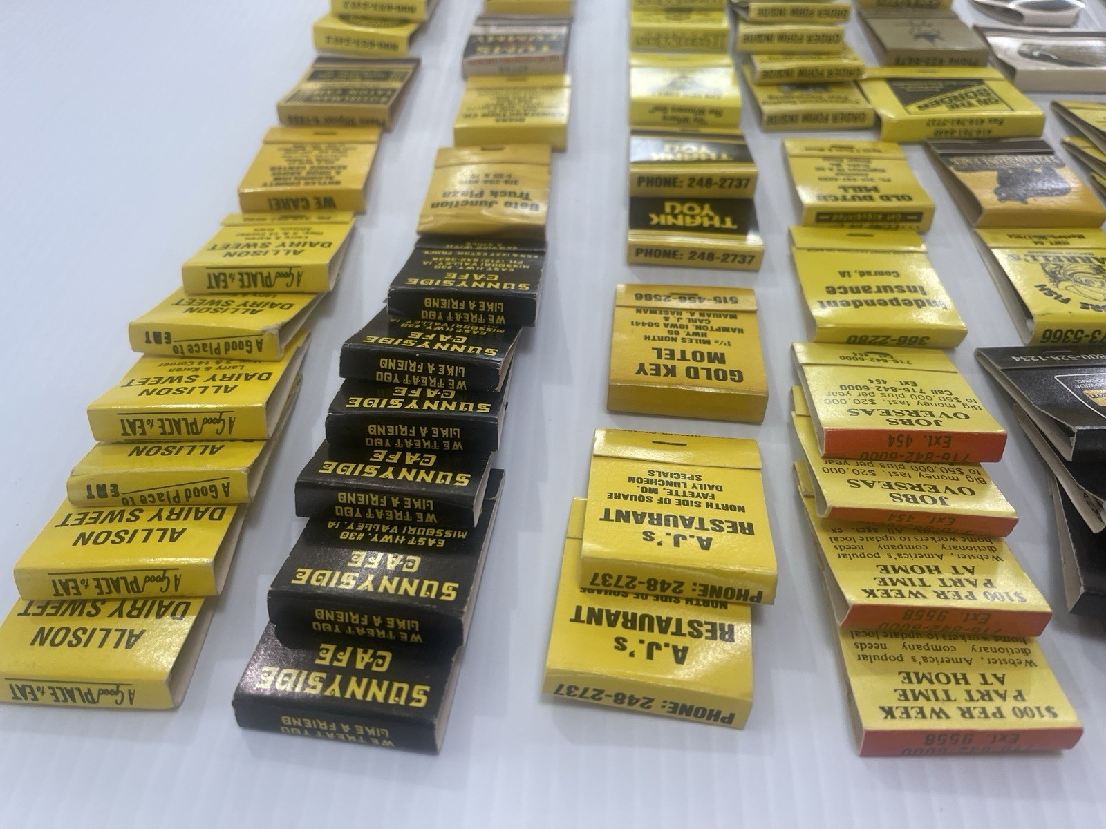 Lot of 72 Vintage Matchbooks Black & Gold Color Home Bar She Shed Decor Hawkeyes