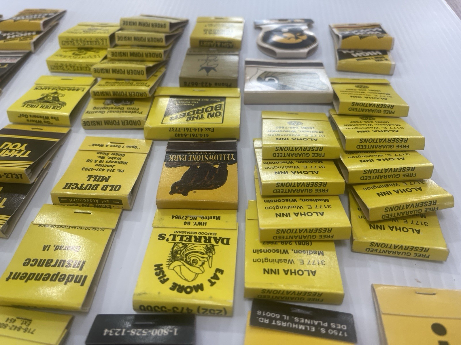 Lot of 72 Vintage Matchbooks Black & Gold Color Home Bar She Shed Decor Hawkeyes