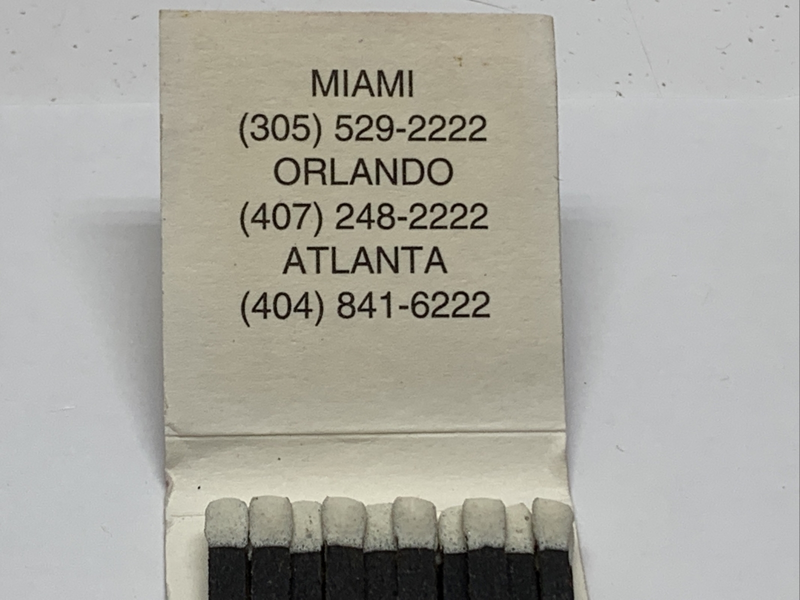 Vintage Matchbook Cafe’ TuTu Tango Orlando & Miami, Fl Atlanta, Ga gmg
