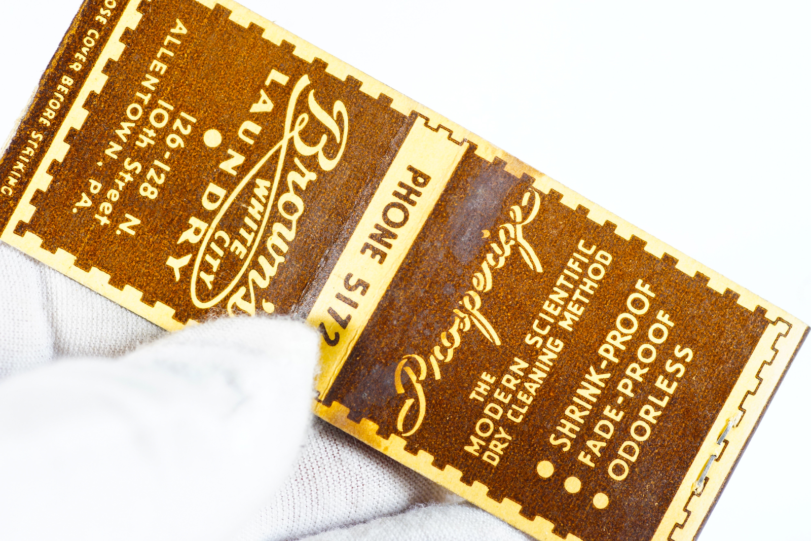 Browns White City Laundry 1930s Matchbook Cover Advertising UNSTRUCK