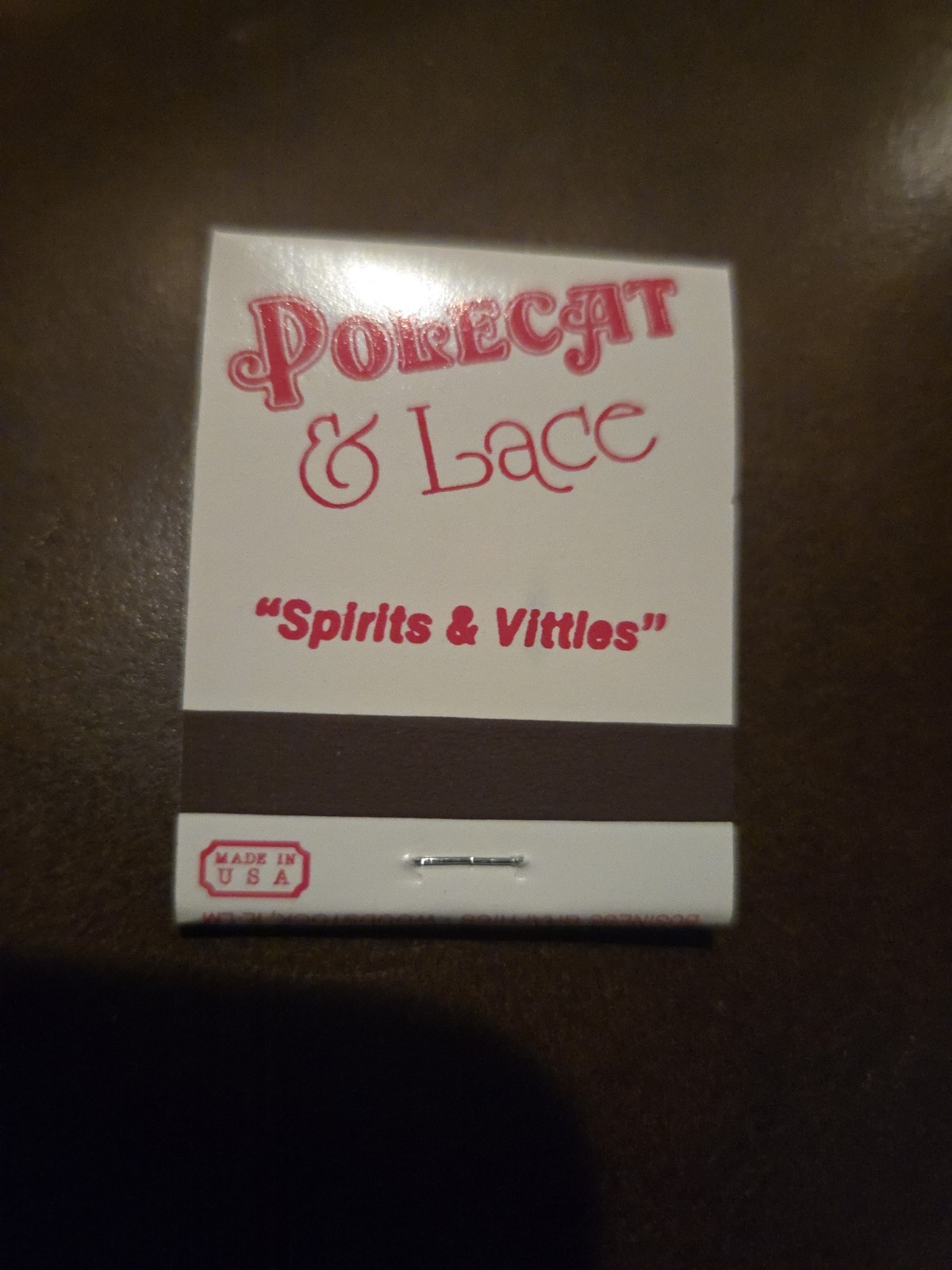 Vintage Polecat & Lace Matchbook Minocqua Wisconsin