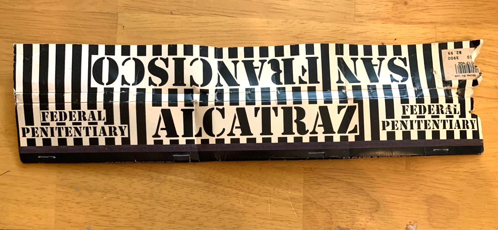 Vintage Matchbook San Franscico CA Alcatraz Federal Prison AD Full 15″ Damage