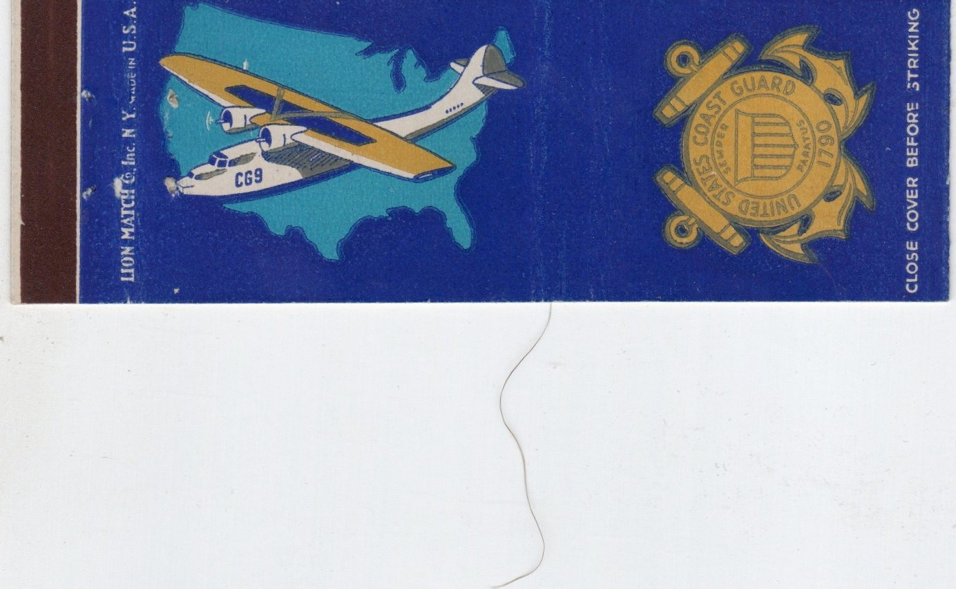 Vintage Matchcover United States Coast Guagrd 1790
