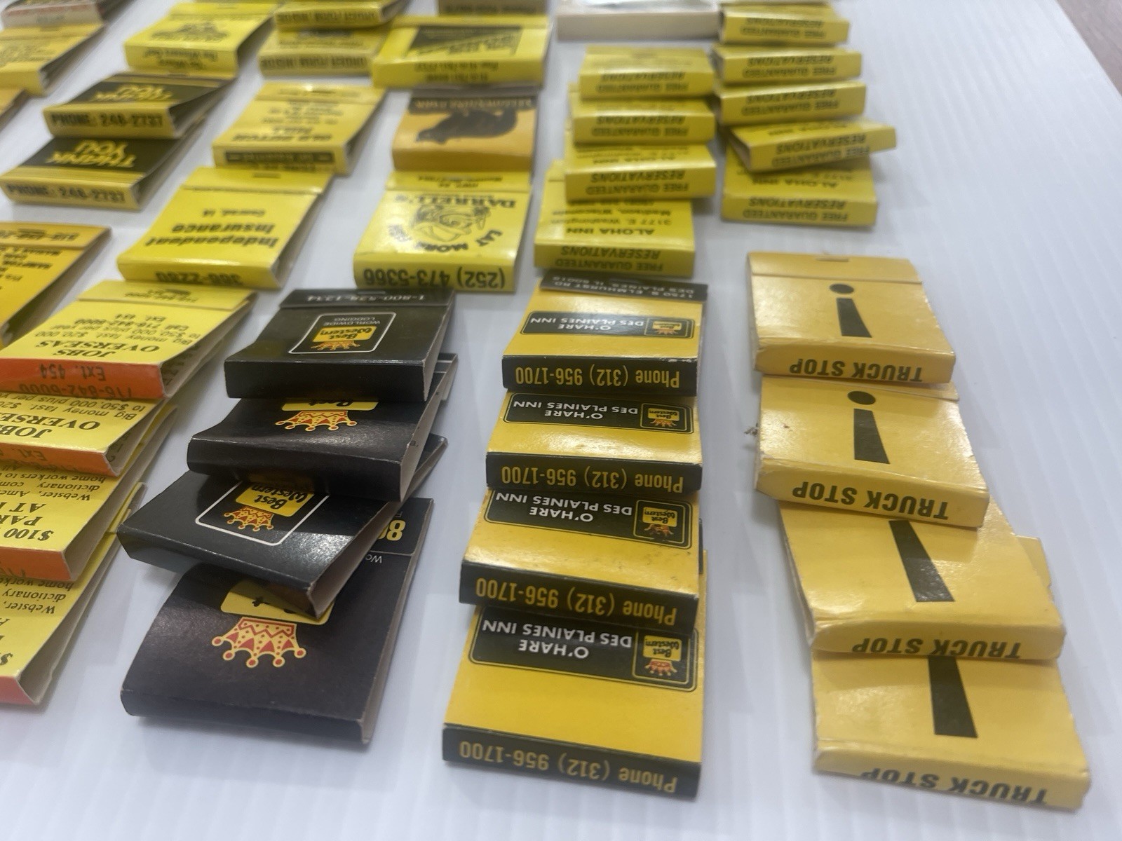 Lot of 72 Vintage Matchbooks Black & Gold Color Home Bar She Shed Decor Hawkeyes