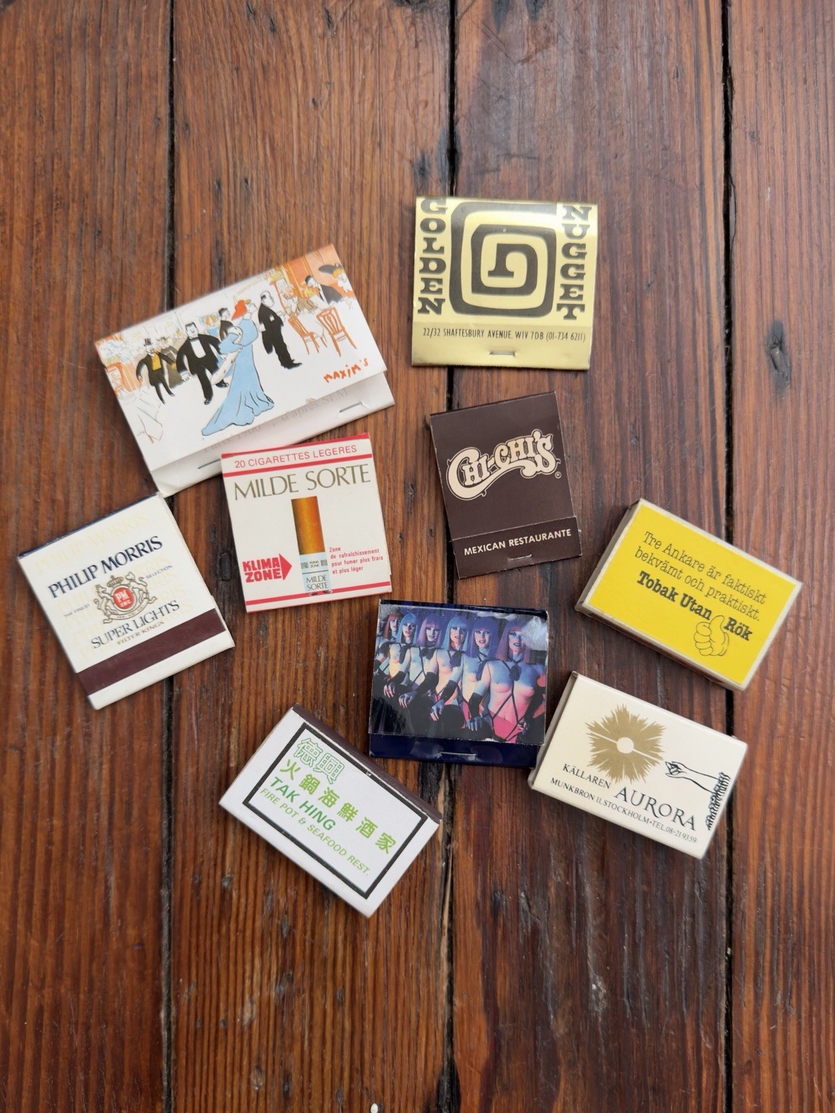 Vintage 70s international aesthetic lot of match books & boxes lot of 9